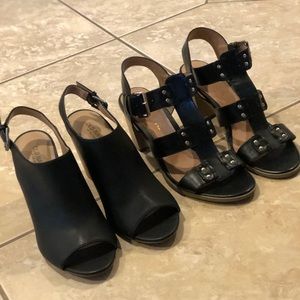 Two pairs of black sexy strappy heels!